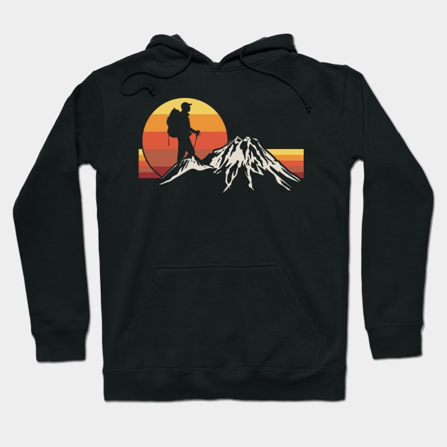 Hiking Hiker Vintage Hoodie by KAWAIITEE